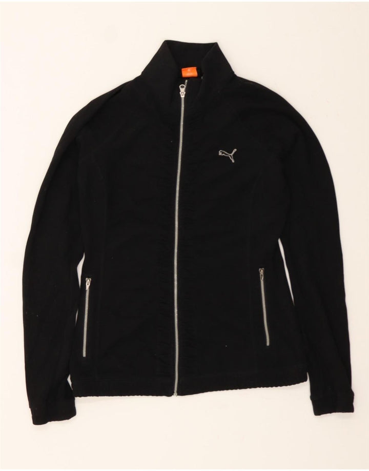 PUMA Womens Tracksuit Top Jacket UK 10 Small Black Polyester