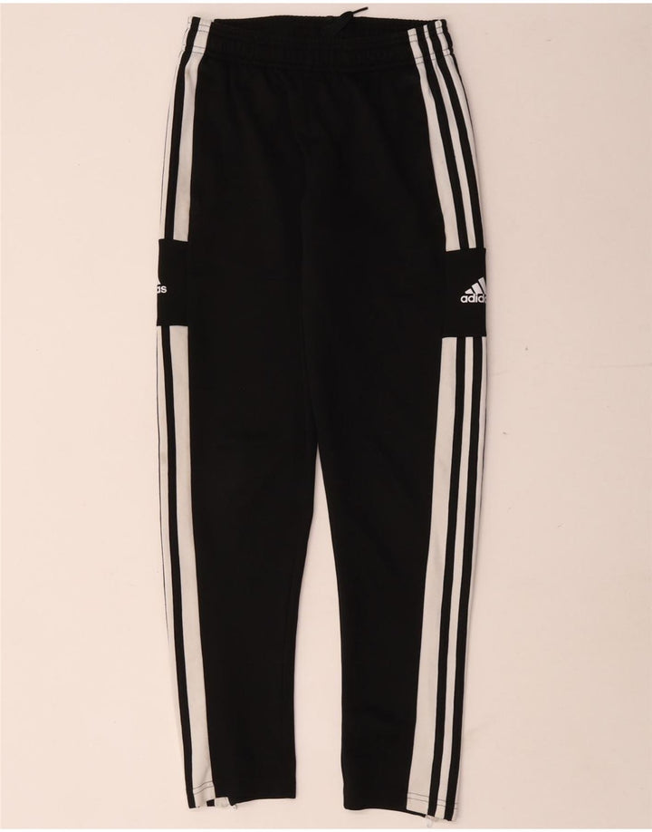 Adidas Boys Graphic Tracksuit Trousers 11-12 Years Black Polyester