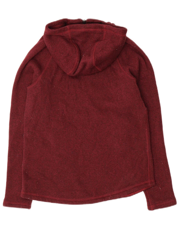 The North Face Womens Sherpa Hoodie Jumper UK 6 XS Burgundy Flecked