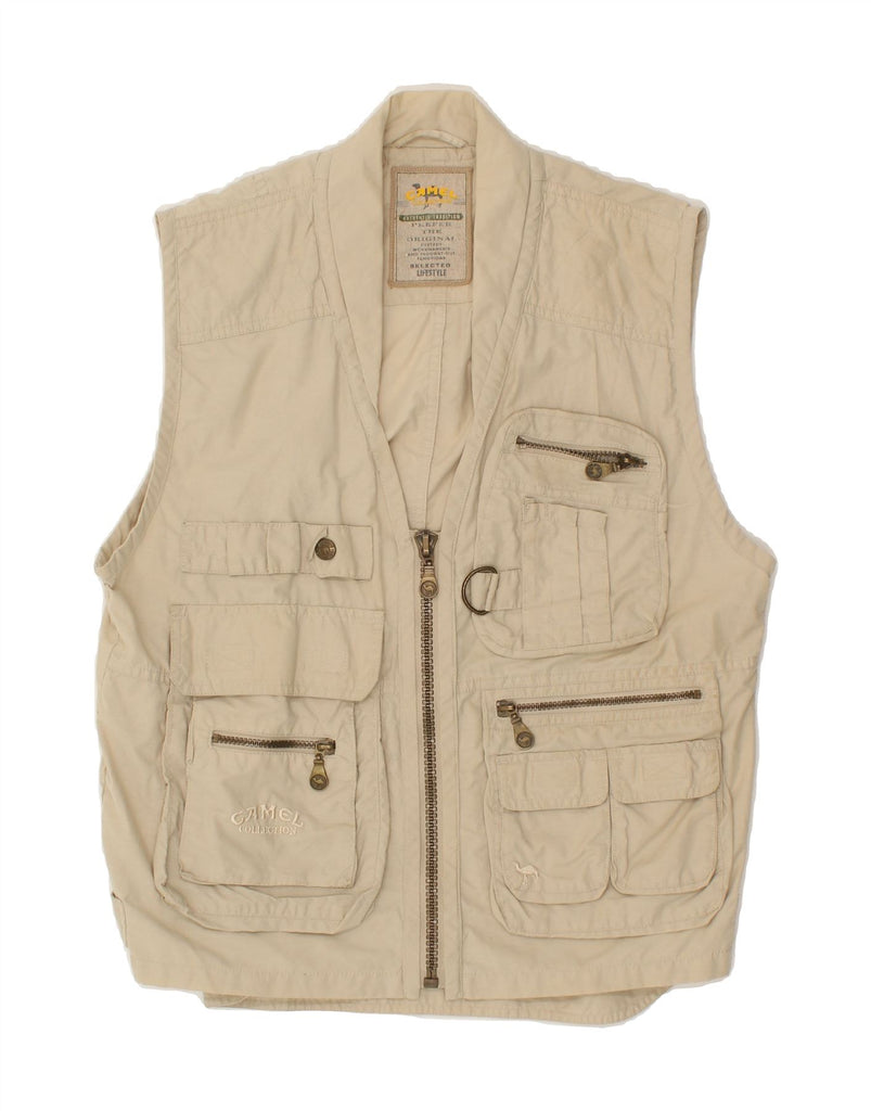 CAMEL Mens Utility Gilet UK 38 Medium Beige | Vintage Camel | Thrift | Second-Hand Camel | Used Clothing | Messina Hembry 