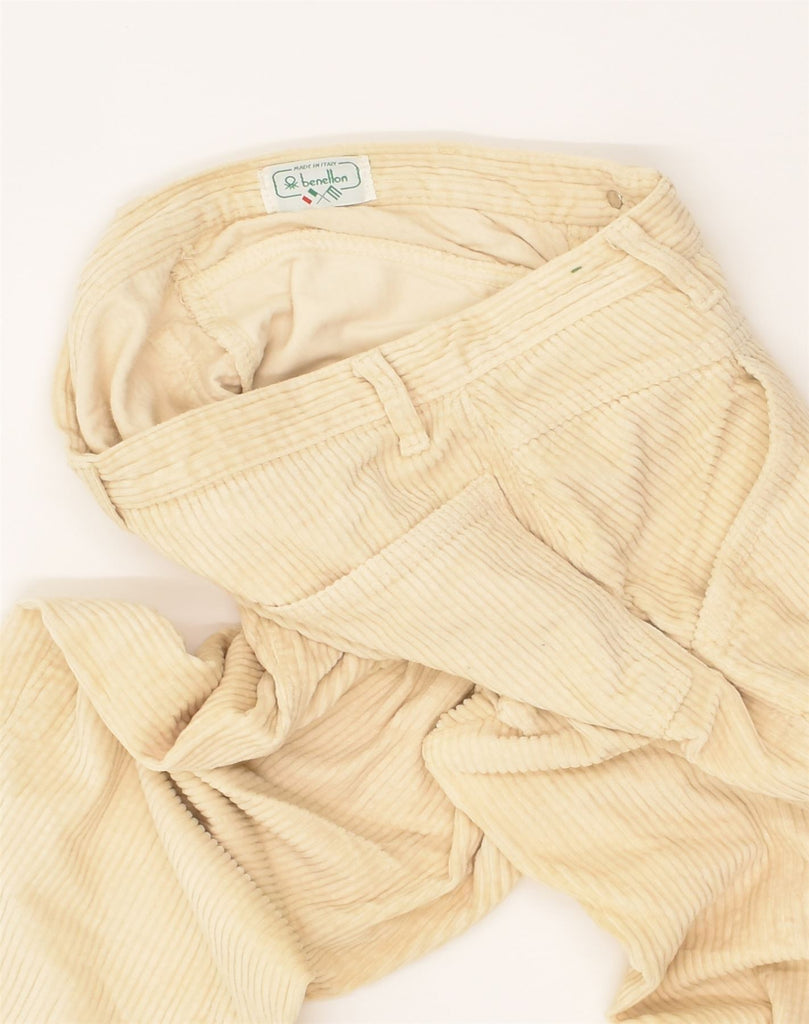 BENETTON Womens Tapered Corduroy Trousers IT 40 Small W25 L26 Beige Cotton | Vintage Benetton | Thrift | Second-Hand Benetton | Used Clothing | Messina Hembry 