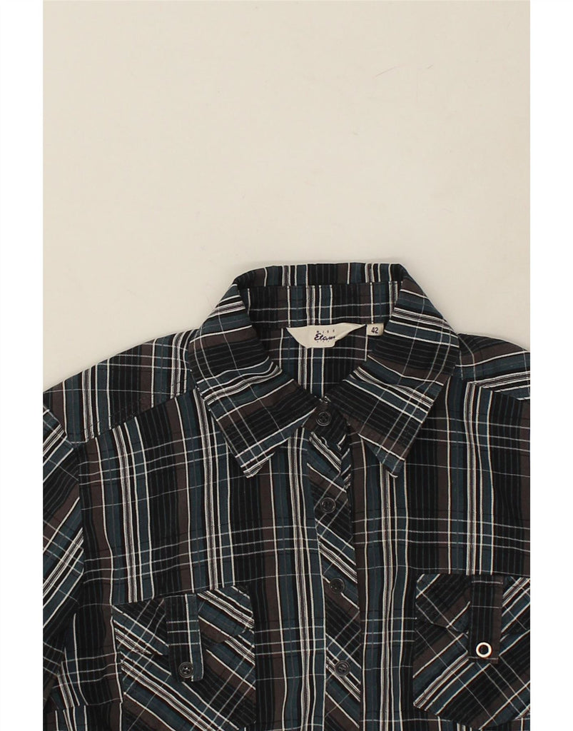 ETAM Womens Shirt EU 42 Large Black Check Vintage Etam and Second-Hand Etam from Messina Hembry 