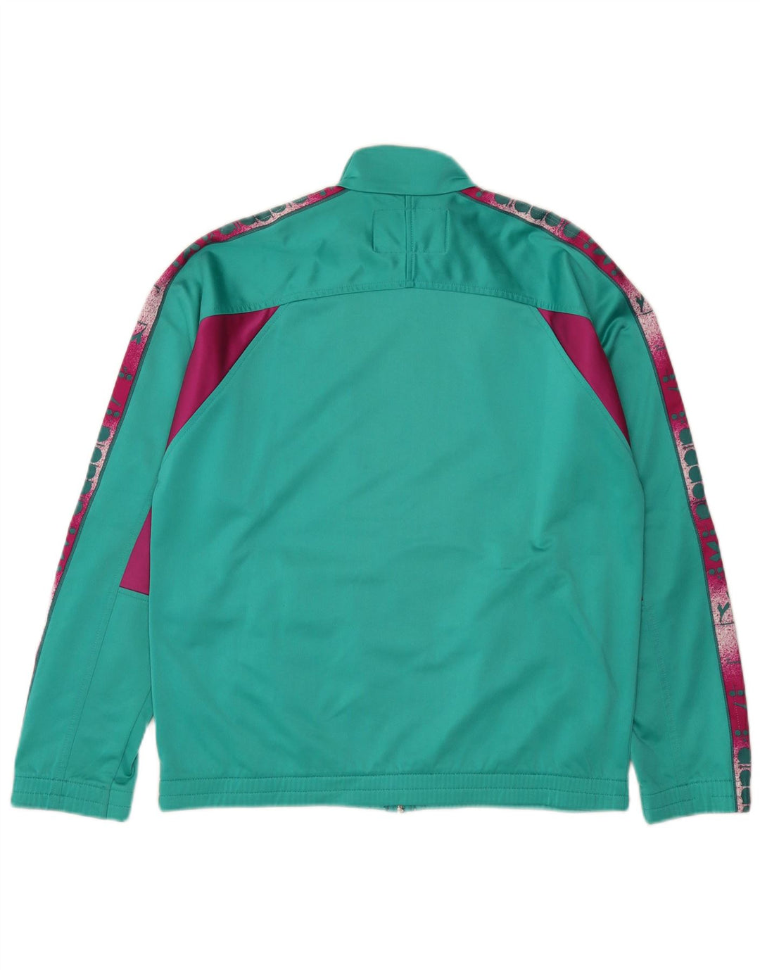 Diadora Mens Graphic Tracksuit Top Jacket UK 38 Medium Green Colourblock