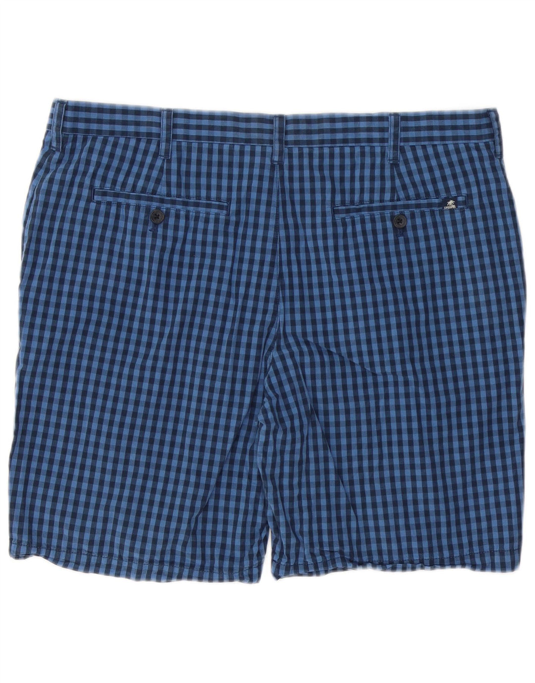 IZOD Mens Chino Shorts W38 XL Blue Gingham Cotton