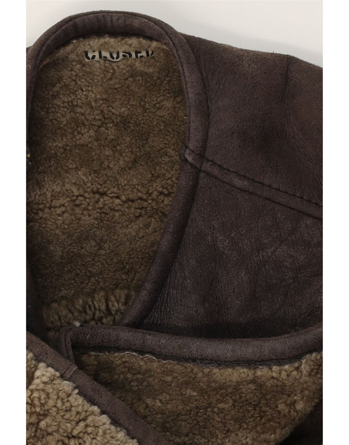 Closed Mens Shearling Gilet XL Brown
