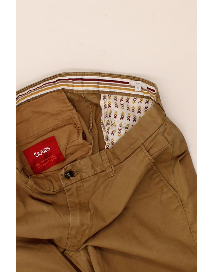 JULES Womens Slim Chino Trousers EU 40 Medium W34 L32 Brown Cotton Vintage Jules and Second-Hand Jules from Messina Hembry 