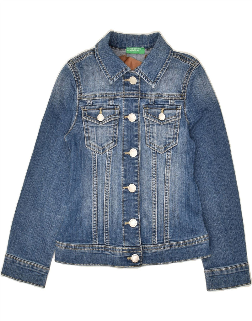 BENETTON Girls Denim Jacket 6-7 Years Small Blue Cotton | Vintage Benetton | Thrift | Second-Hand Benetton | Used Clothing | Messina Hembry 