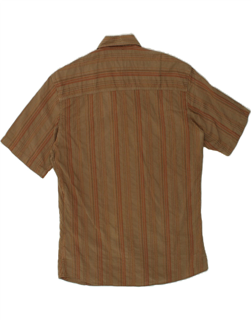 MARLBORO CLASSICS Mens Short Sleeve Shirt Medium Brown Striped Cotton | Vintage Marlboro Classics | Thrift | Second-Hand Marlboro Classics | Used Clothing | Messina Hembry 