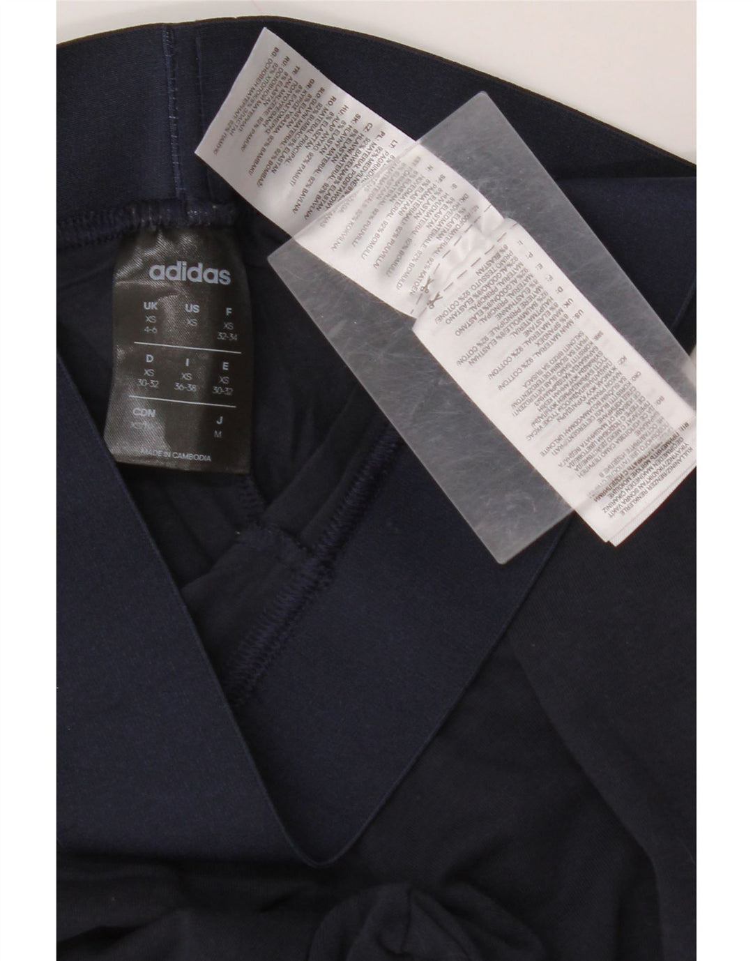 ADIDAS Womens Leggings UK 4/6 XS Navy Blue Cotton