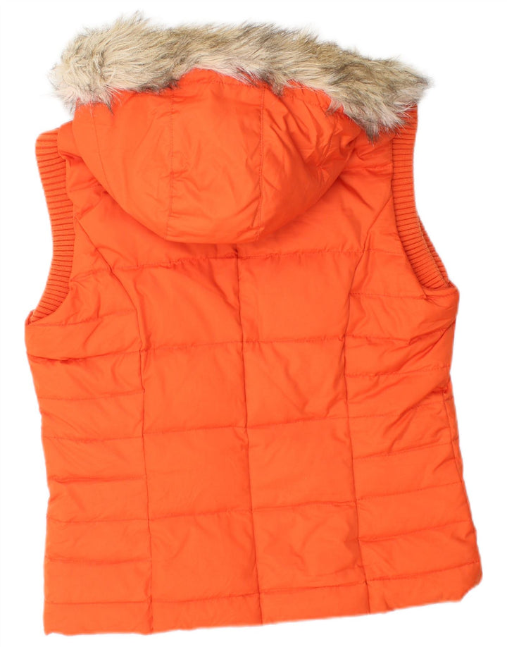 S.OLIVER Womens Hooded Padded Gilet UK 14 Medium Orange Polyester