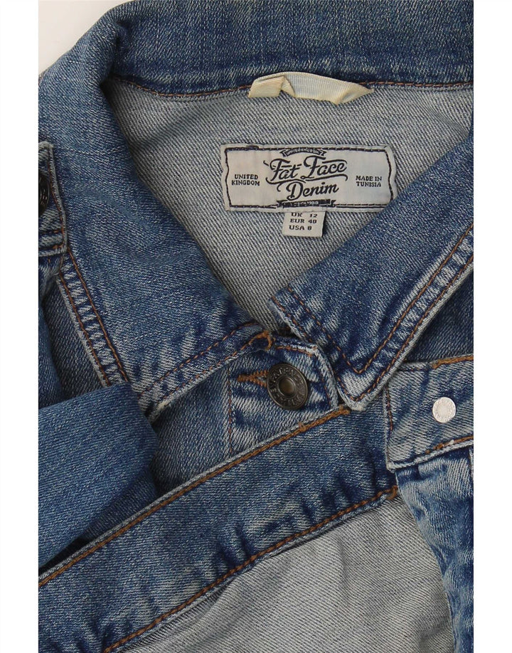 Fat Face Womens Denim Jacket UK 12 Medium Blue Cotton