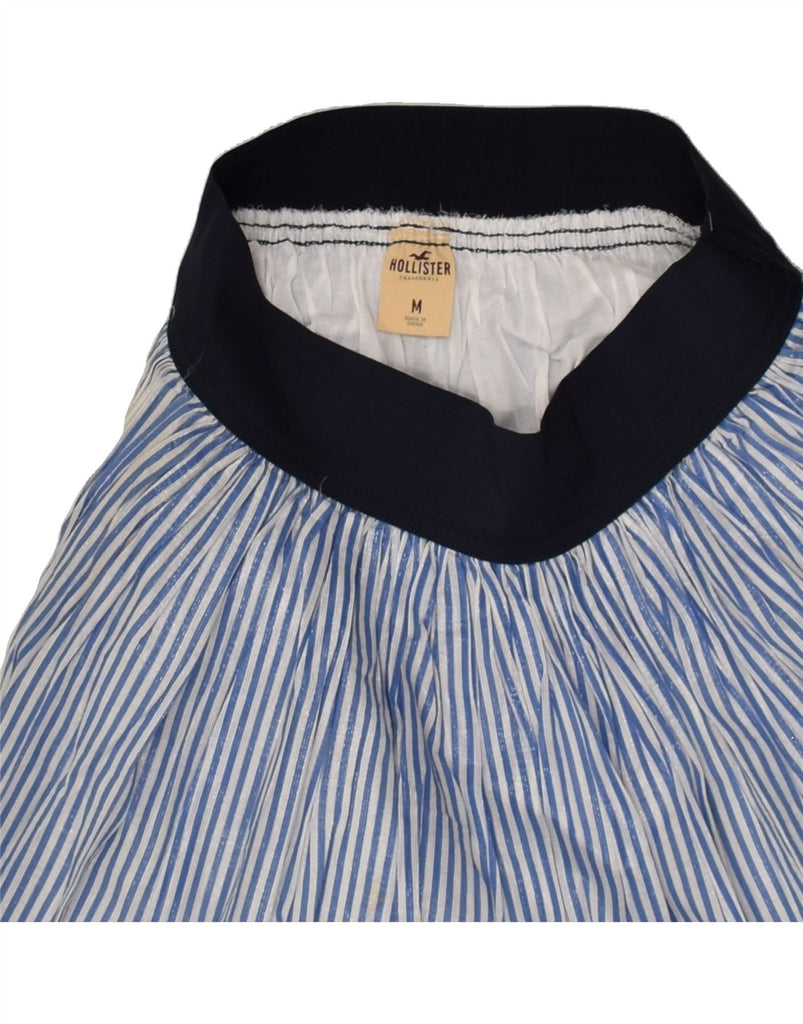 HOLLISTER Womens Mini A-Line Skirt UK 12 Medium W26 Blue Pinstripe Cotton | Vintage Hollister | Thrift | Second-Hand Hollister | Used Clothing | Messina Hembry 