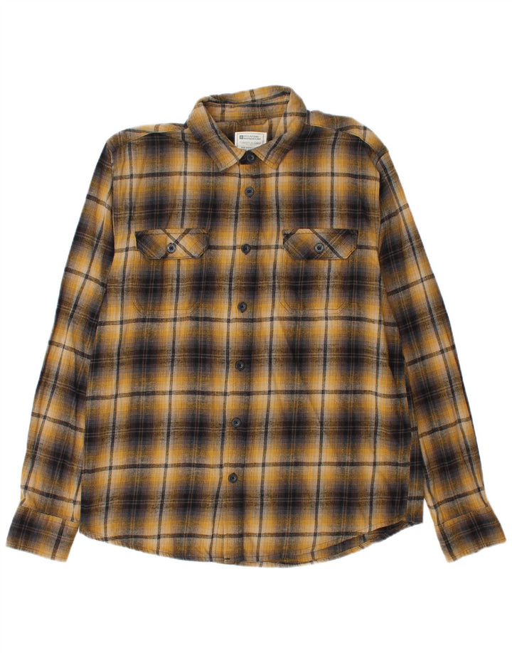 Mountain Warehouse Mens Flannel Shirt Large Yellow Check Cotton