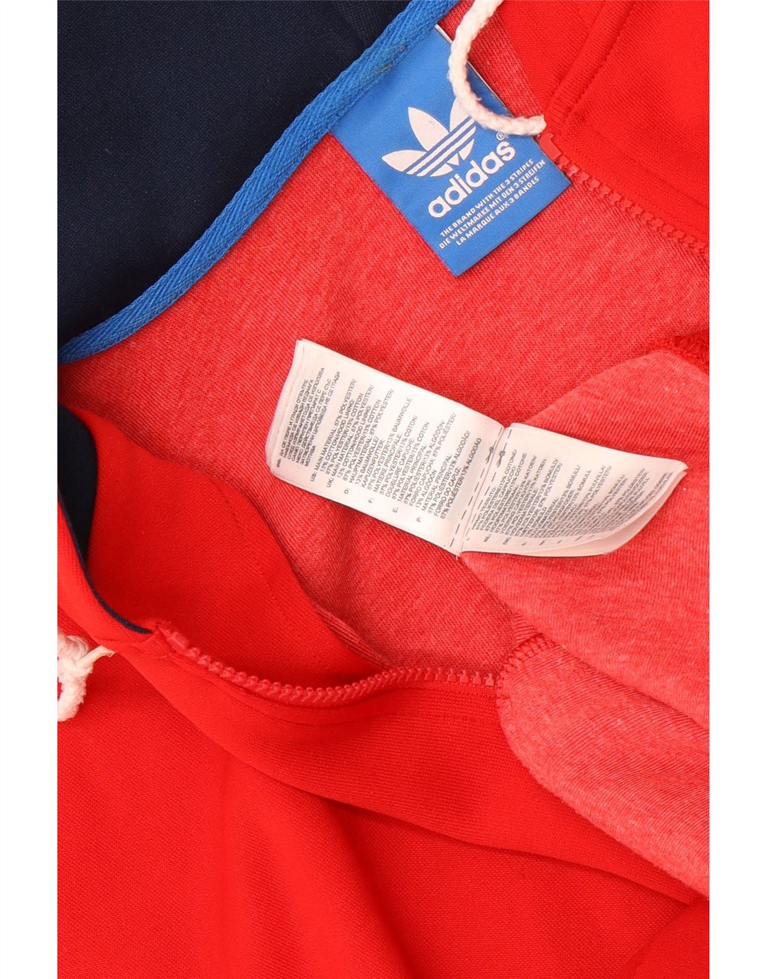 Adidas Mens Zip Hoodie Sweater XL Red Polyester
