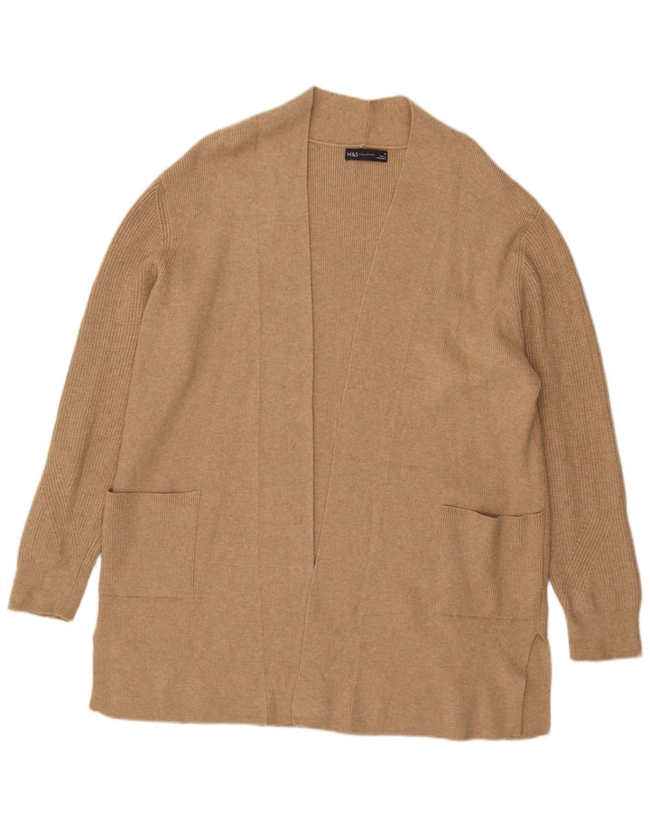Marks & Spencer Womens Oversized Longline Cardigan Sweater UK 18 XL Beige
