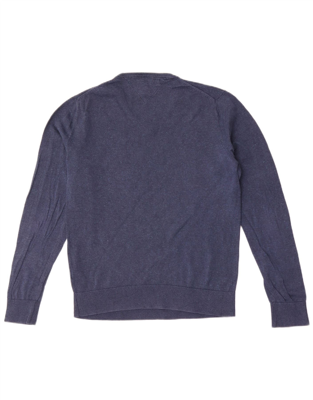 Tommy Hilfiger Mens V-Neck Jumper Sweater Small Navy Blue Linen