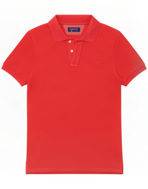 Jeckerson Mens Polo Shirt Medium Red Cotton