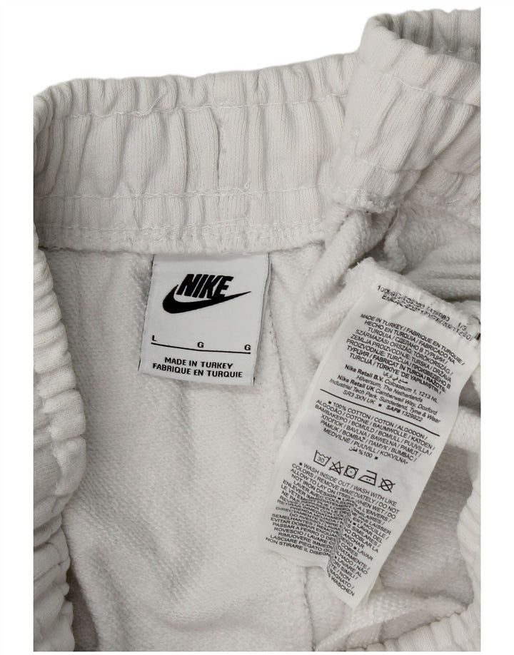 Nike Mens Tracksuit Trousers Joggers Large White Cotton