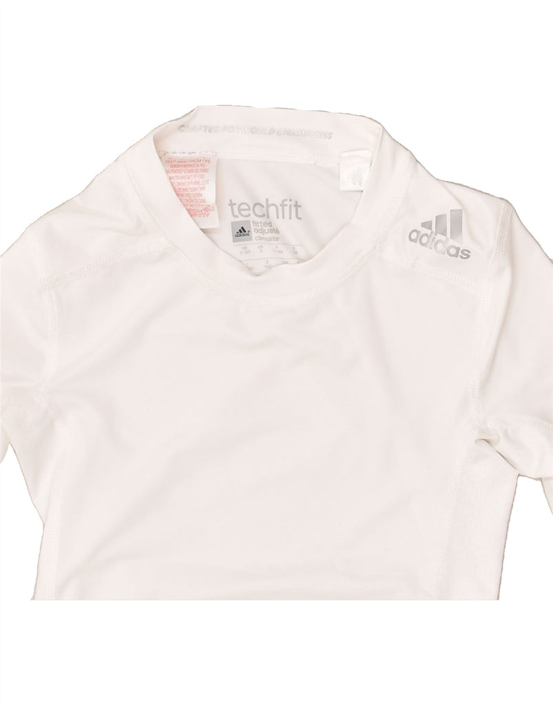 ADIDAS Boys Climalite T-Shirt Top 9-10 Years White Polyester | Vintage Adidas | Thrift | Second-Hand Adidas | Used Clothing | Messina Hembry 