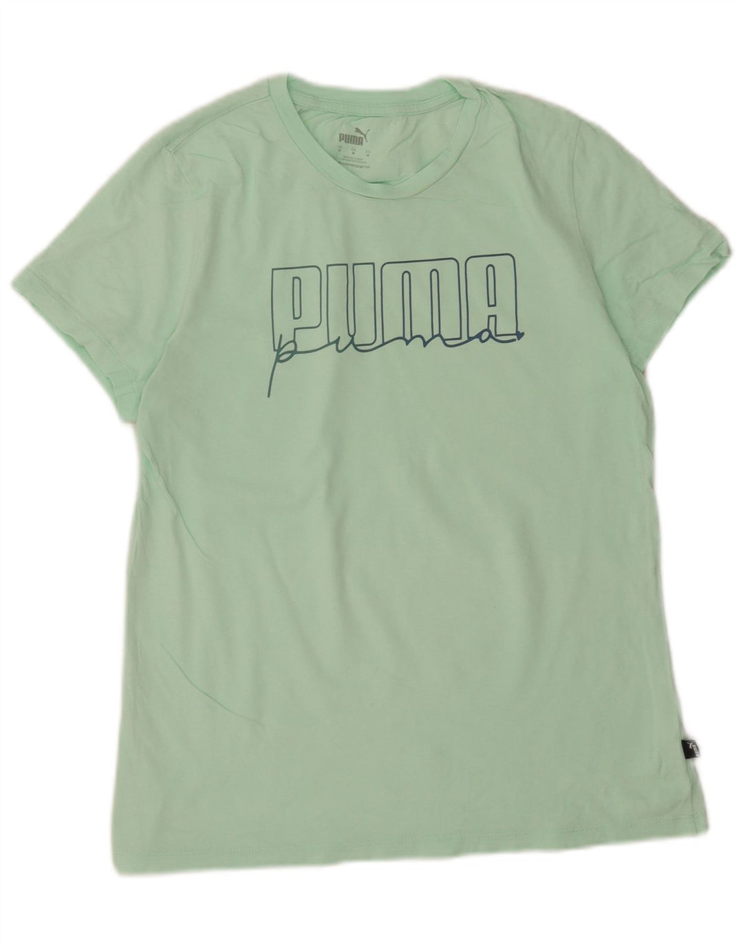 Puma Womens Graphic T-Shirt Top UK 14 Medium Green