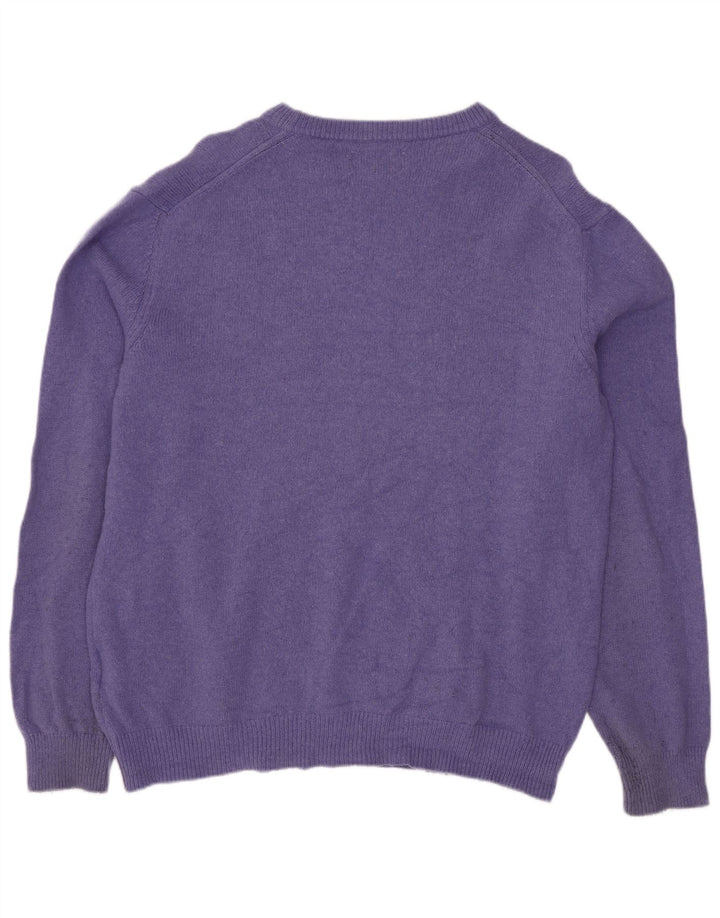Marlboro Classics Mens Boat Neck Jumper Sweater Large Purple Wool