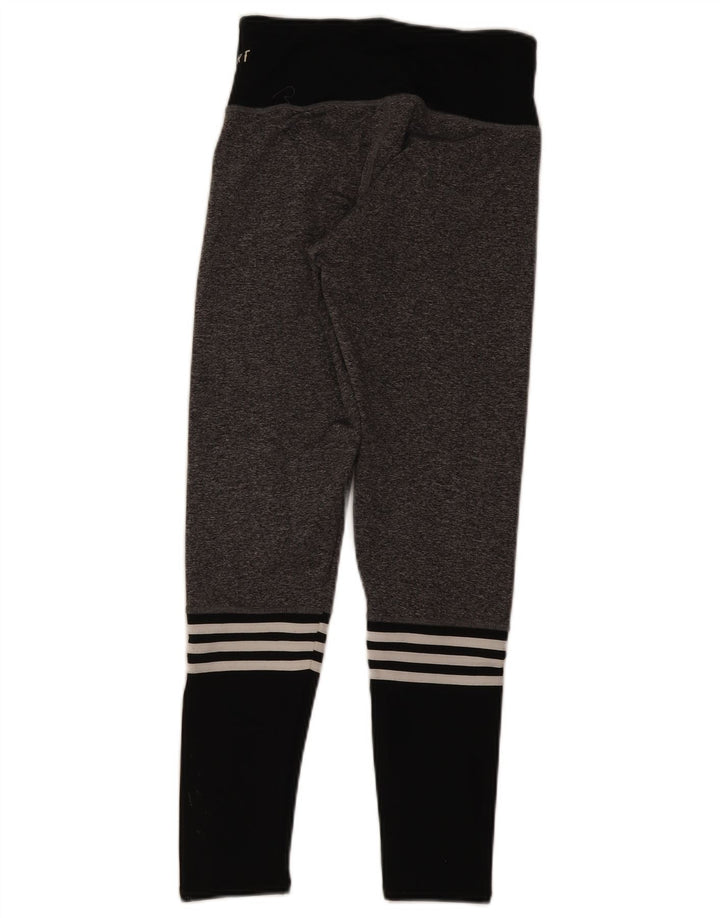 Adidas Girls Graphic Leggings 13-14 Years Medium Grey Colourblock