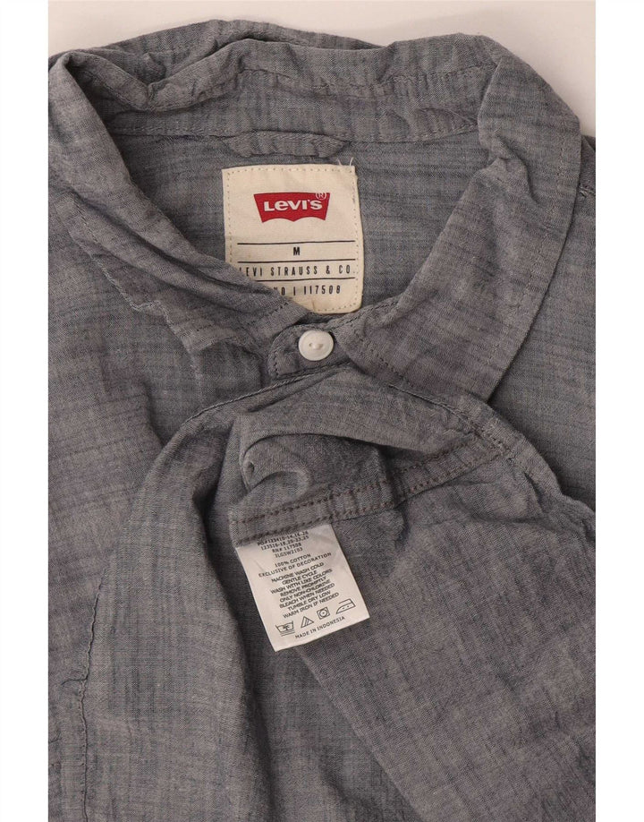 Levi's Mens Short Sleeve Shirt Medium Grey Flecked Cotton