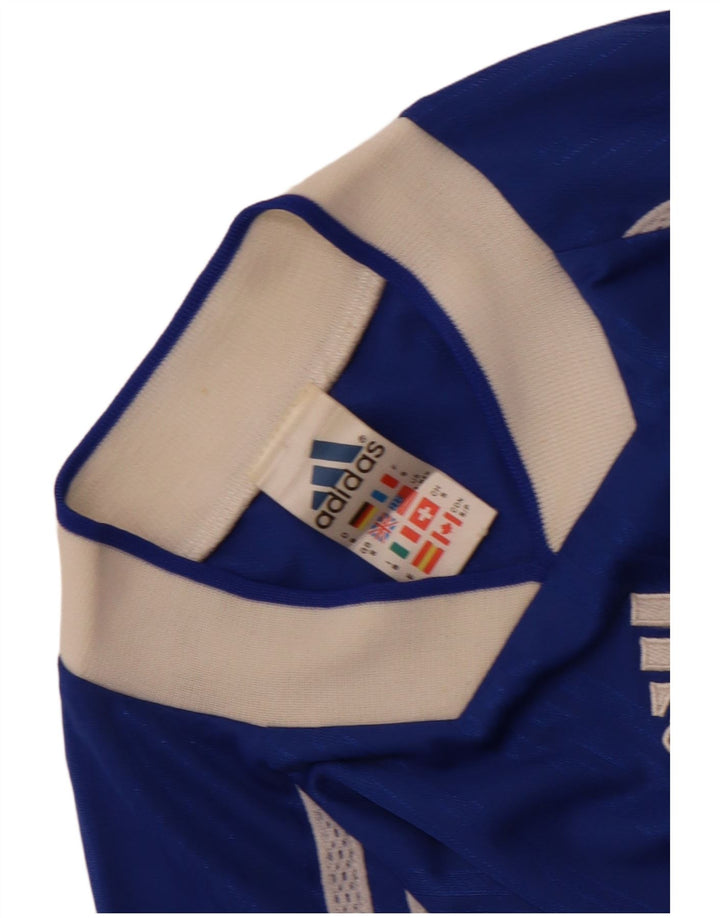 Adidas Mens T-Shirt Top Small Blue Colourblock Polyester