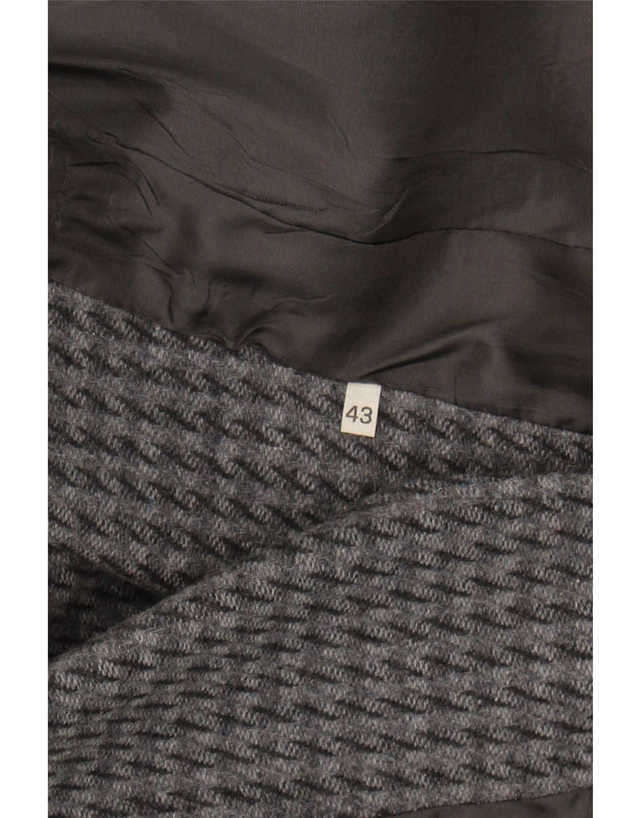 Vintage Womens 2 Button Blazer Jacket IT 43 Medium Grey Houndstooth