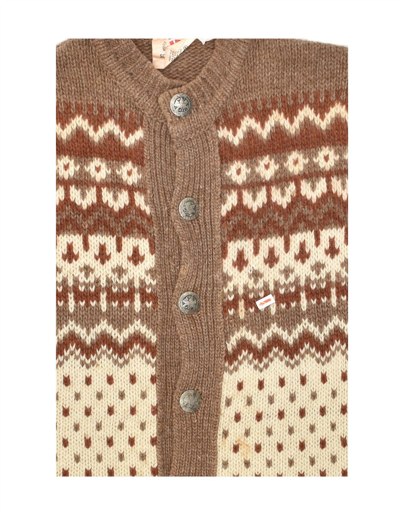 C&A Mens Cardigan Sweater Large Beige Fair Isle New Wool Vintage C&A and Second-Hand C&A from Messina Hembry 