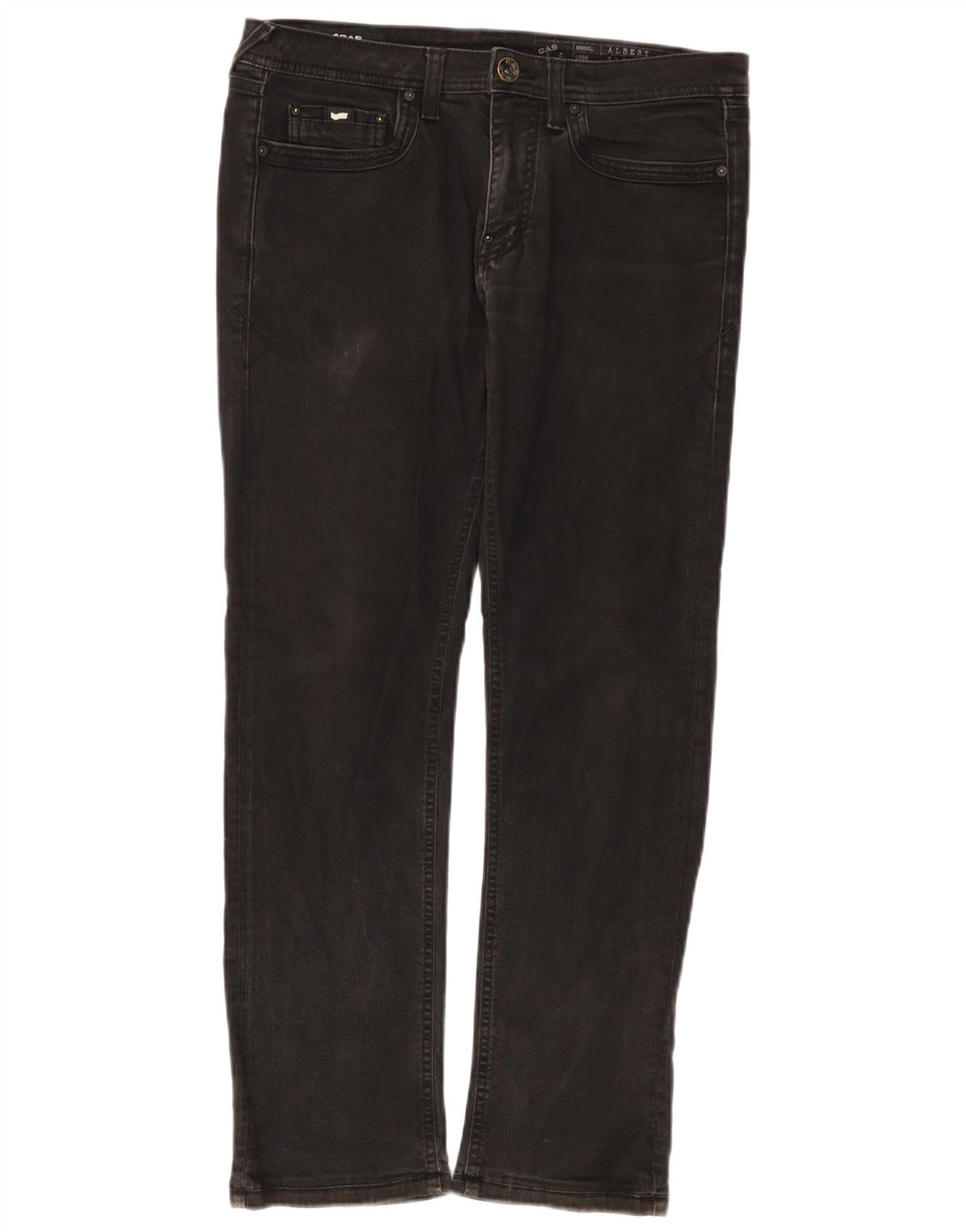 Gas Womens Albert Slim Jeans W33 L28 Black Cotton