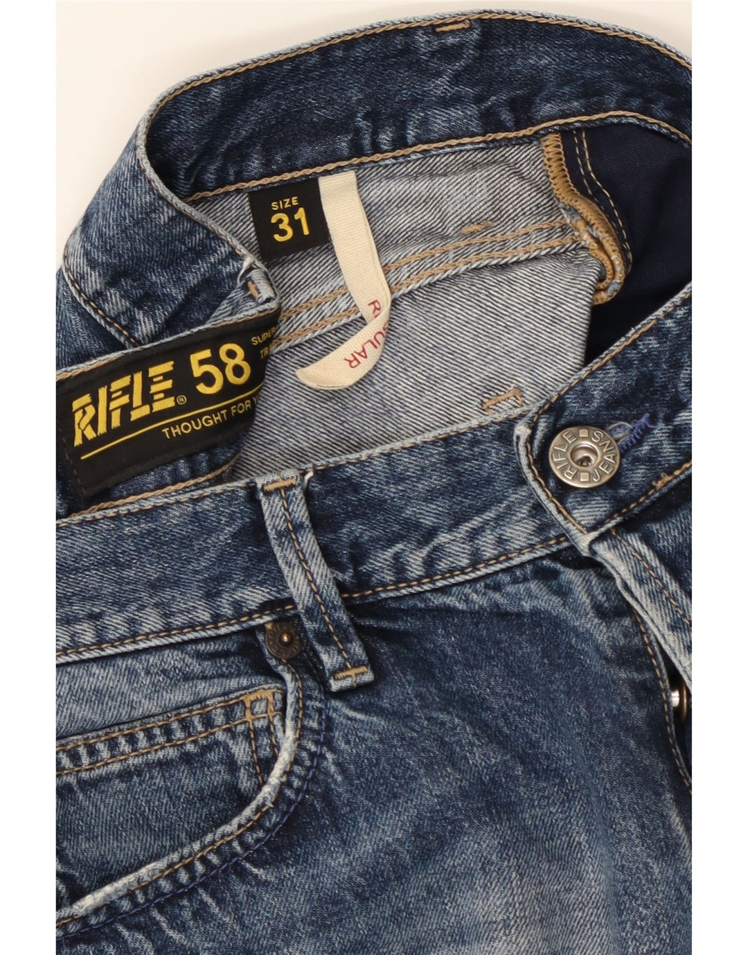 RIFLE Mens Slim Jeans W31 L31 Blue Cotton Vintage Rifle and Second-Hand Rifle from Messina Hembry 