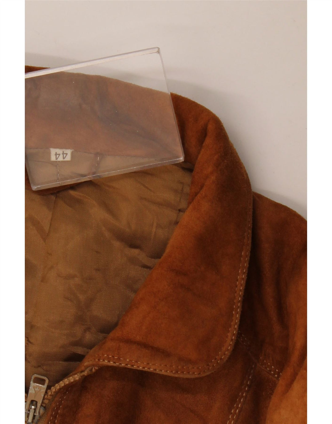 VINTAGE Mens Loose Fit Suede Jacket IT 44 XS Beige