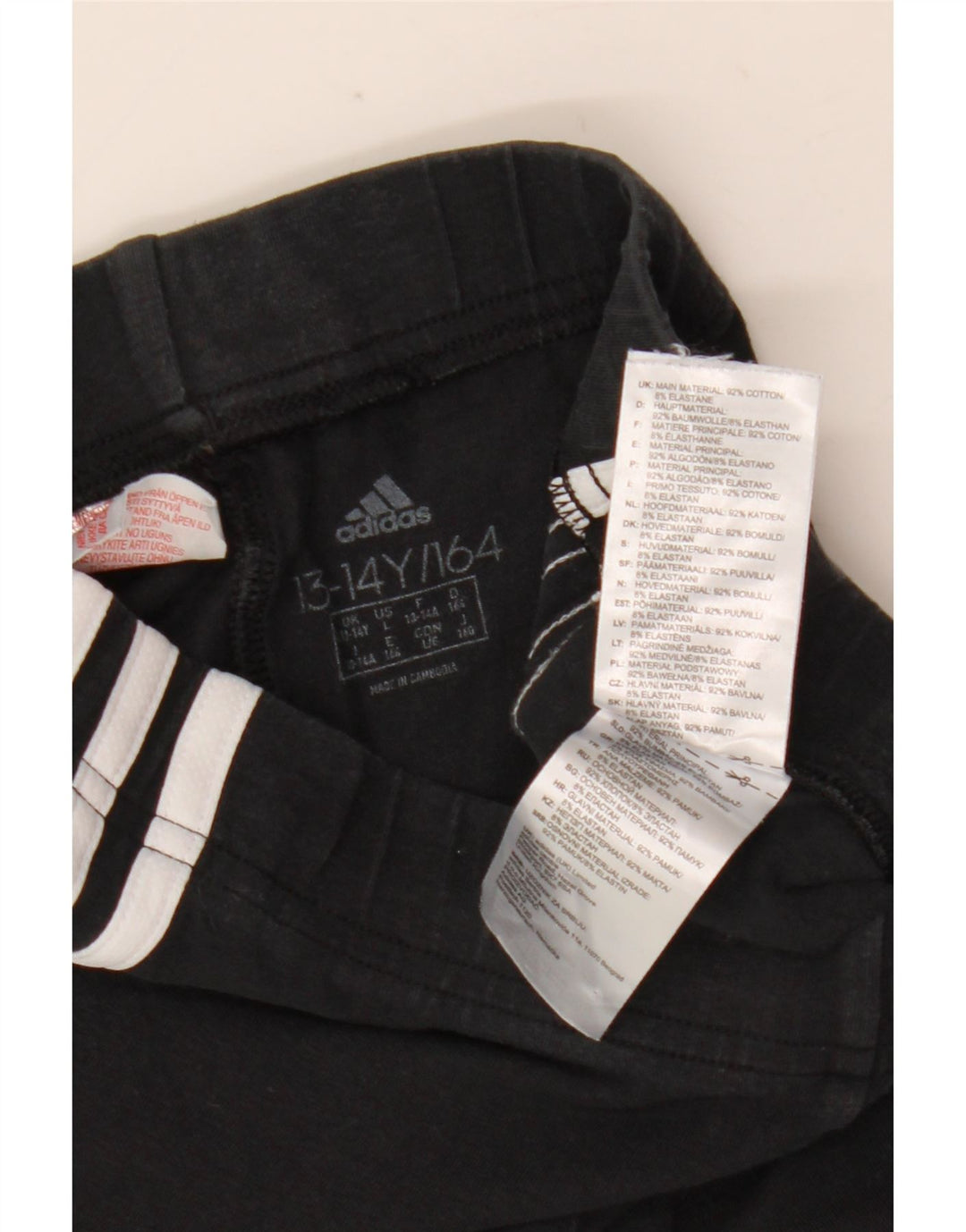 Adidas Girls Leggings 13-14 Years  Black Cotton