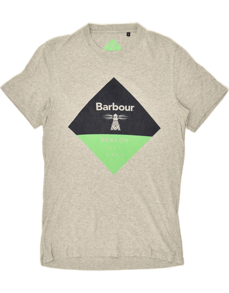 BARBOUR Mens Graphic T-Shirt Top Small Grey Cotton | Vintage Barbour | Thrift | Second-Hand Barbour | Used Clothing | Messina Hembry 