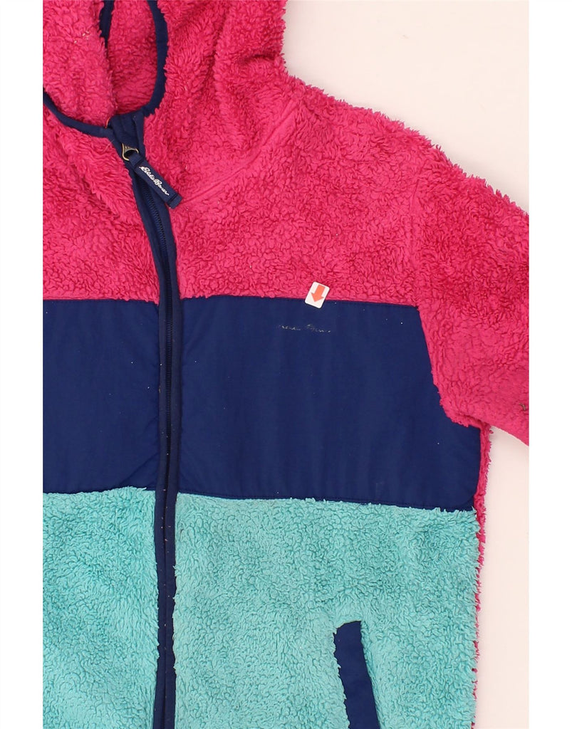 EDDIE BAUER Girls Hooded Fleece Jacket 14-15 Years Large Pink Colourblock Vintage Eddie Bauer and Second-Hand Eddie Bauer from Messina Hembry 