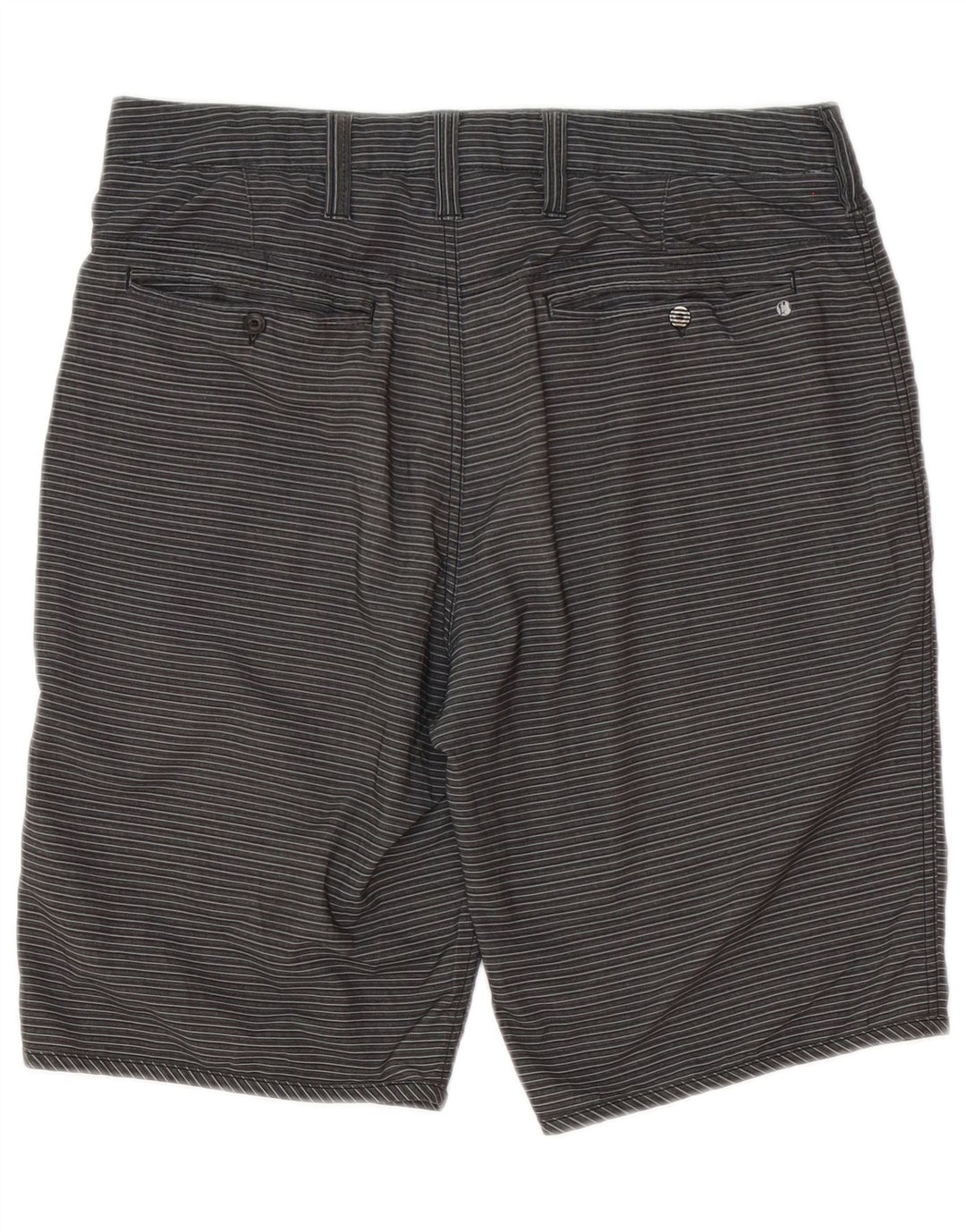 Hurley Mens Chino Shorts W31 Medium Grey Striped Polyester