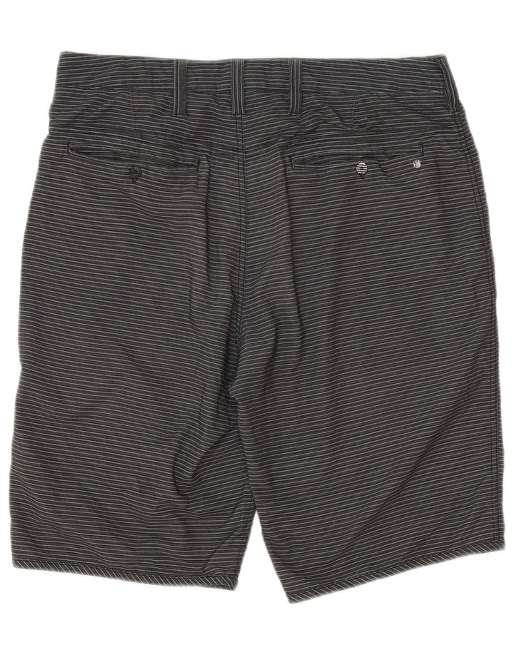 Hurley Mens Chino Shorts W31 Medium Grey Striped Polyester