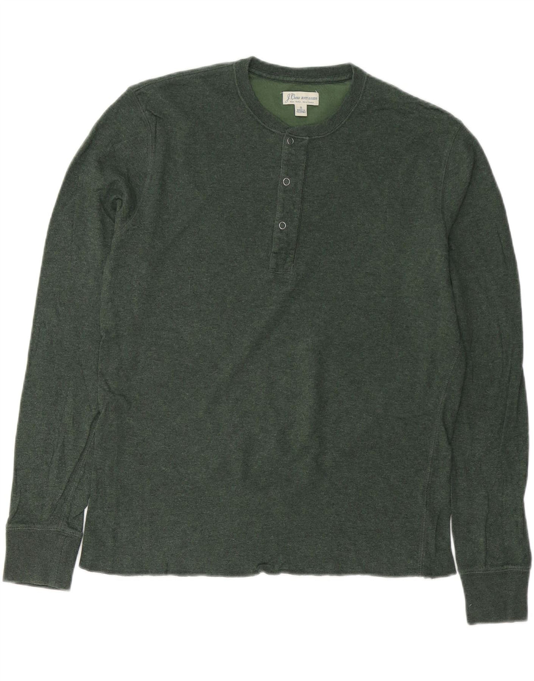J. CREW Mens Top Long Sleeve Small Green Cotton