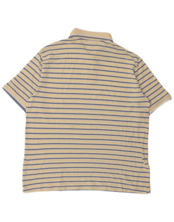 Marina Yachting Mens Polo Shirt 2XL Beige Striped Cotton