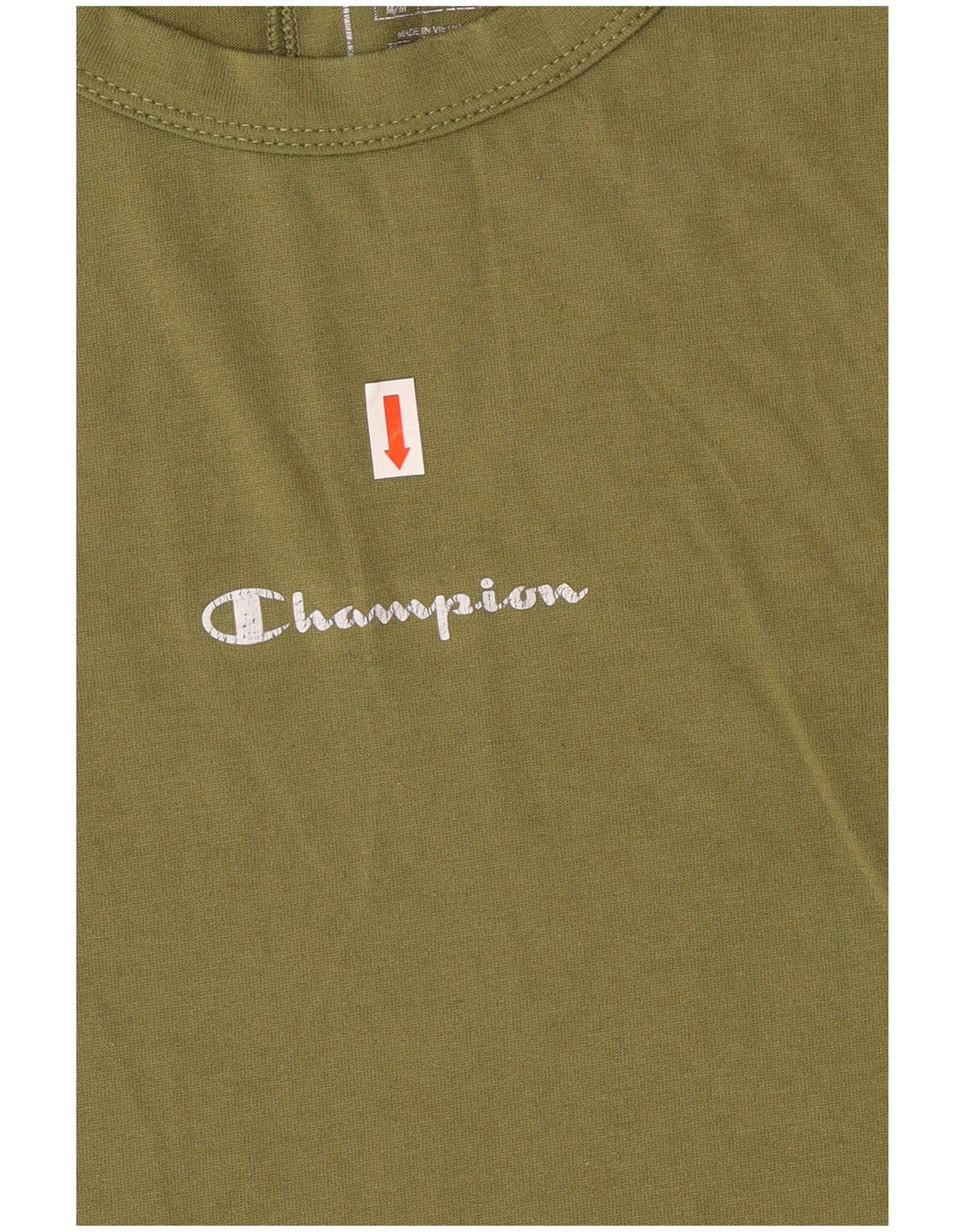 CHAMPION Mens T-Shirt Top Medium Khaki Colourblock Polyester