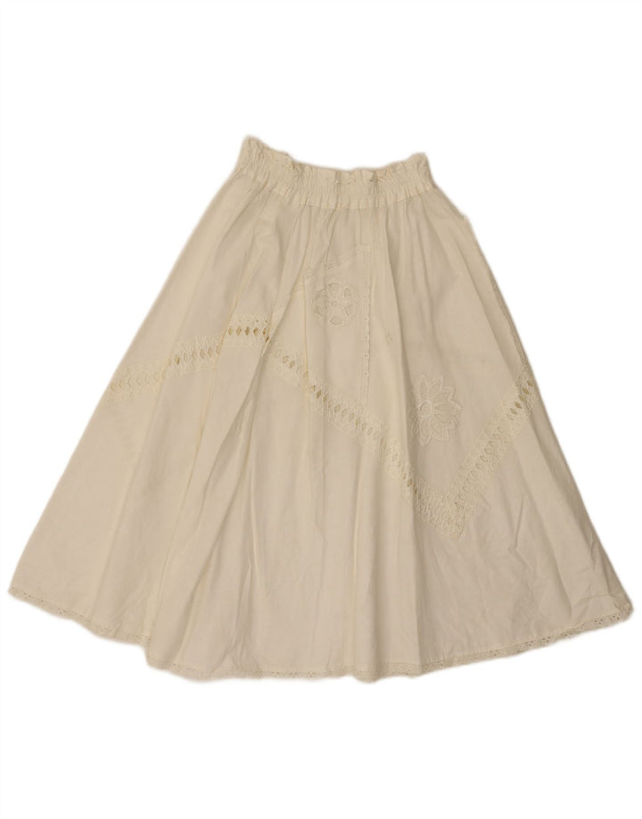 Vintage Womens Flared Skirt W26 Small White