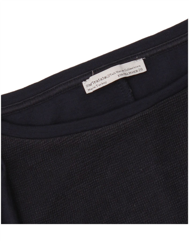 Zara Womens Trafaluc T-Shirt Top UK 14 Medium Navy Blue