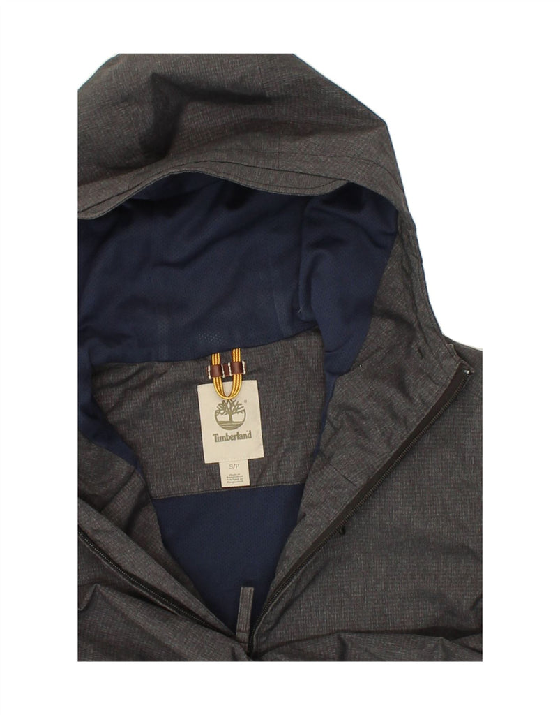 TIMBERLAND Mens Hooded Windbreaker Jacket UK 36 Small Grey Nylon | Vintage Timberland | Thrift | Second-Hand Timberland | Used Clothing | Messina Hembry 