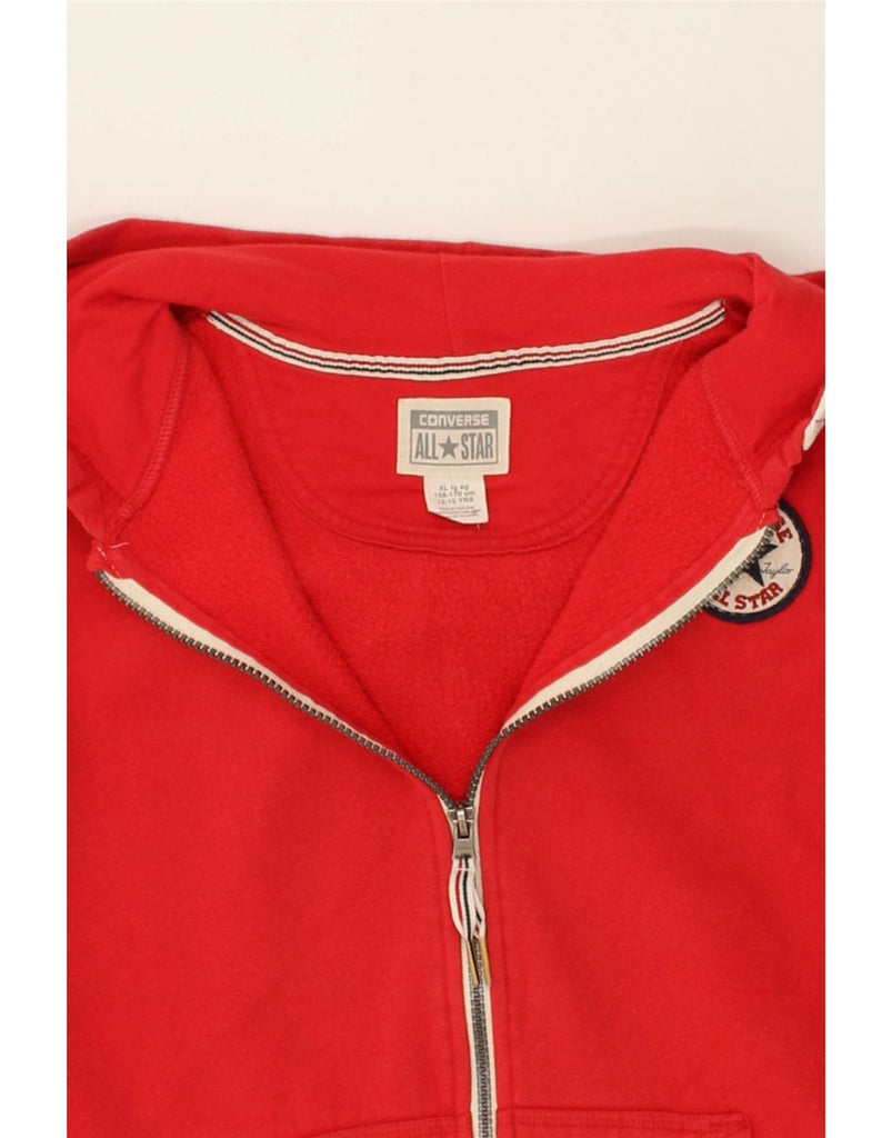 CONVERSE Boys Zip Hoodie Sweater 13-14 Years XL  Red Cotton | Vintage Converse | Thrift | Second-Hand Converse | Used Clothing | Messina Hembry 