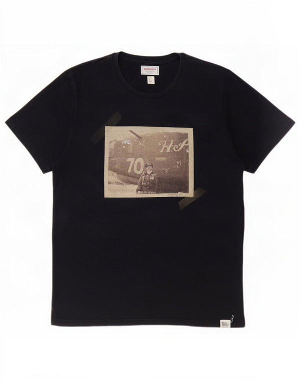 Roy Rogers Mens Graphic T-Shirt Top Large Black Cotton