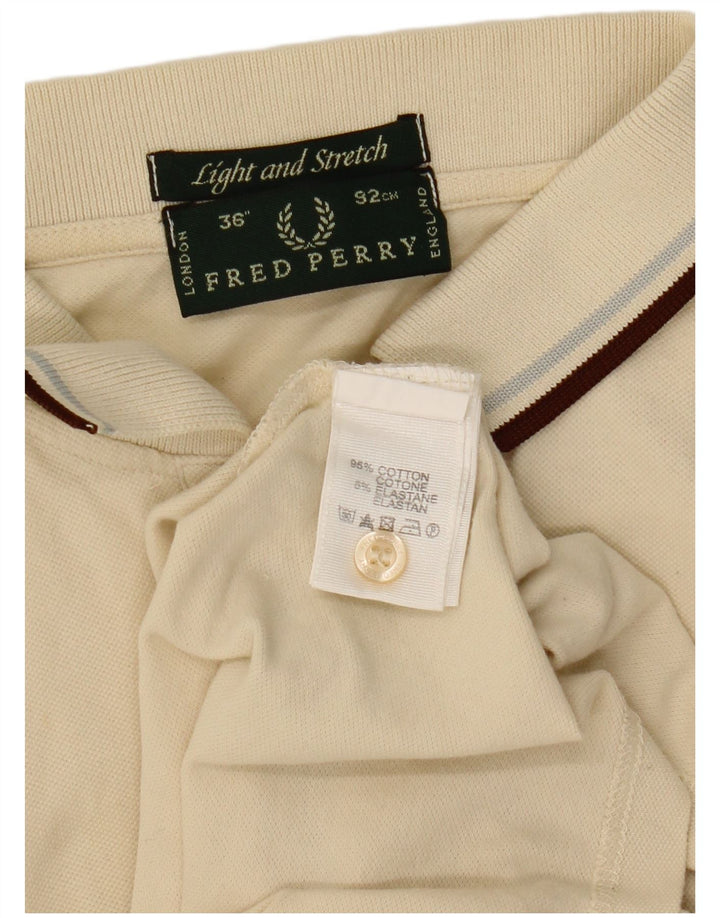 Fred Perry Mens Polo Shirt Small Beige Cotton