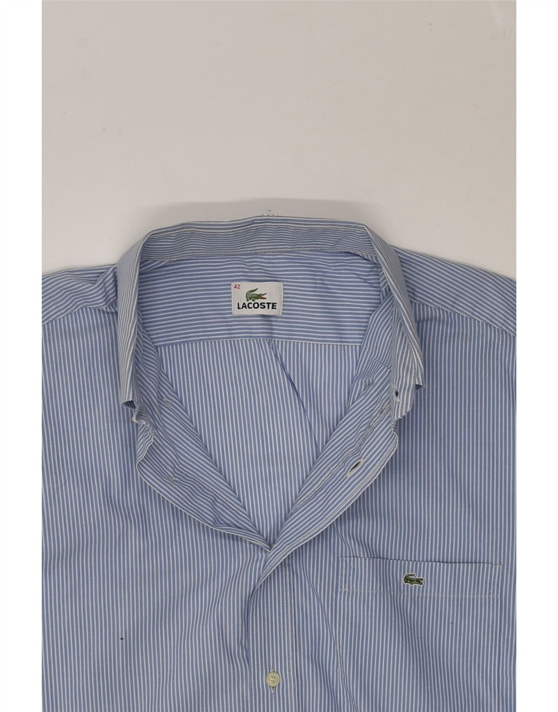 LACOSTE Mens Shirt Size 42 Large Blue Pinstripe Cotton | Vintage Lacoste | Thrift | Second-Hand Lacoste | Used Clothing | Messina Hembry 