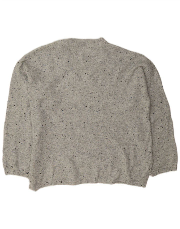 Marks & Spencer Womens V-Neck Jumper Sweater UK 16 Large Grey Flecked