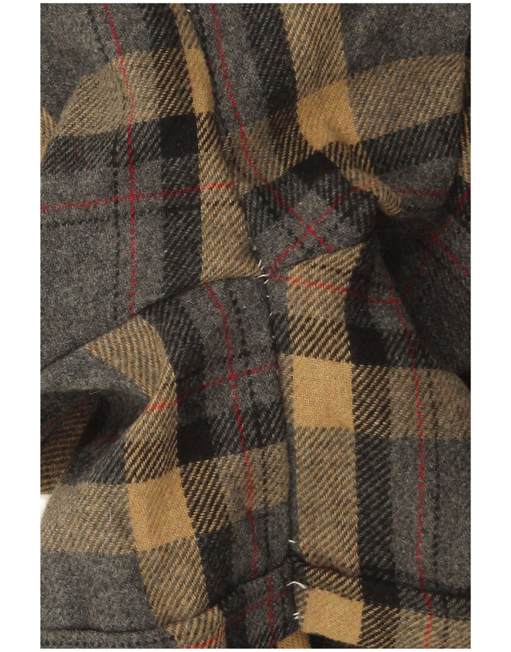 VINTAGE Womens Wide Leg Chino Shorts IT 42 Medium W28 Grey Plaid